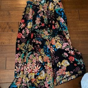 Johnny Was floral pants with slit like new medium